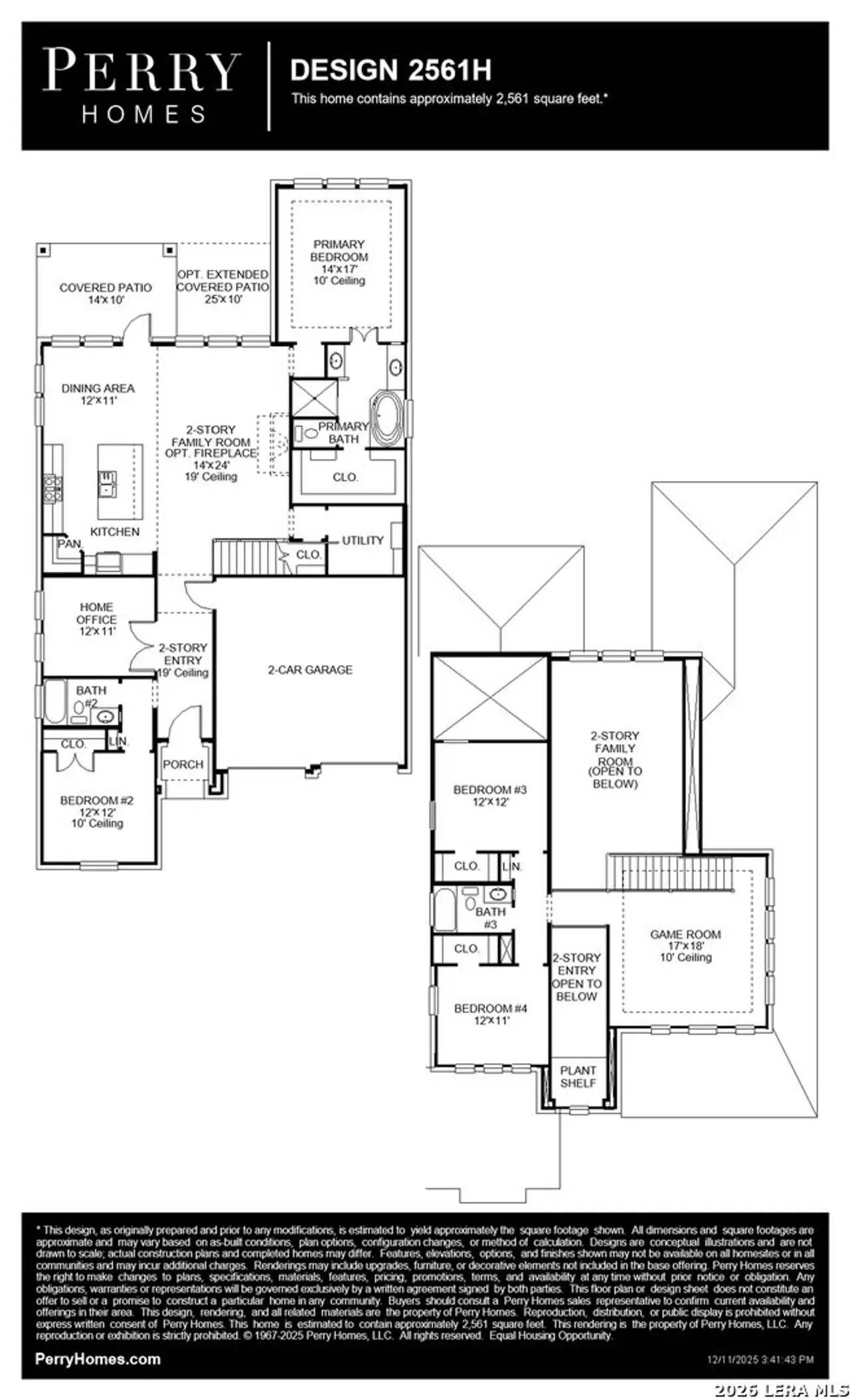 2D floor plan layout of this home in The Parklands, Schertz, TX (Image 2).