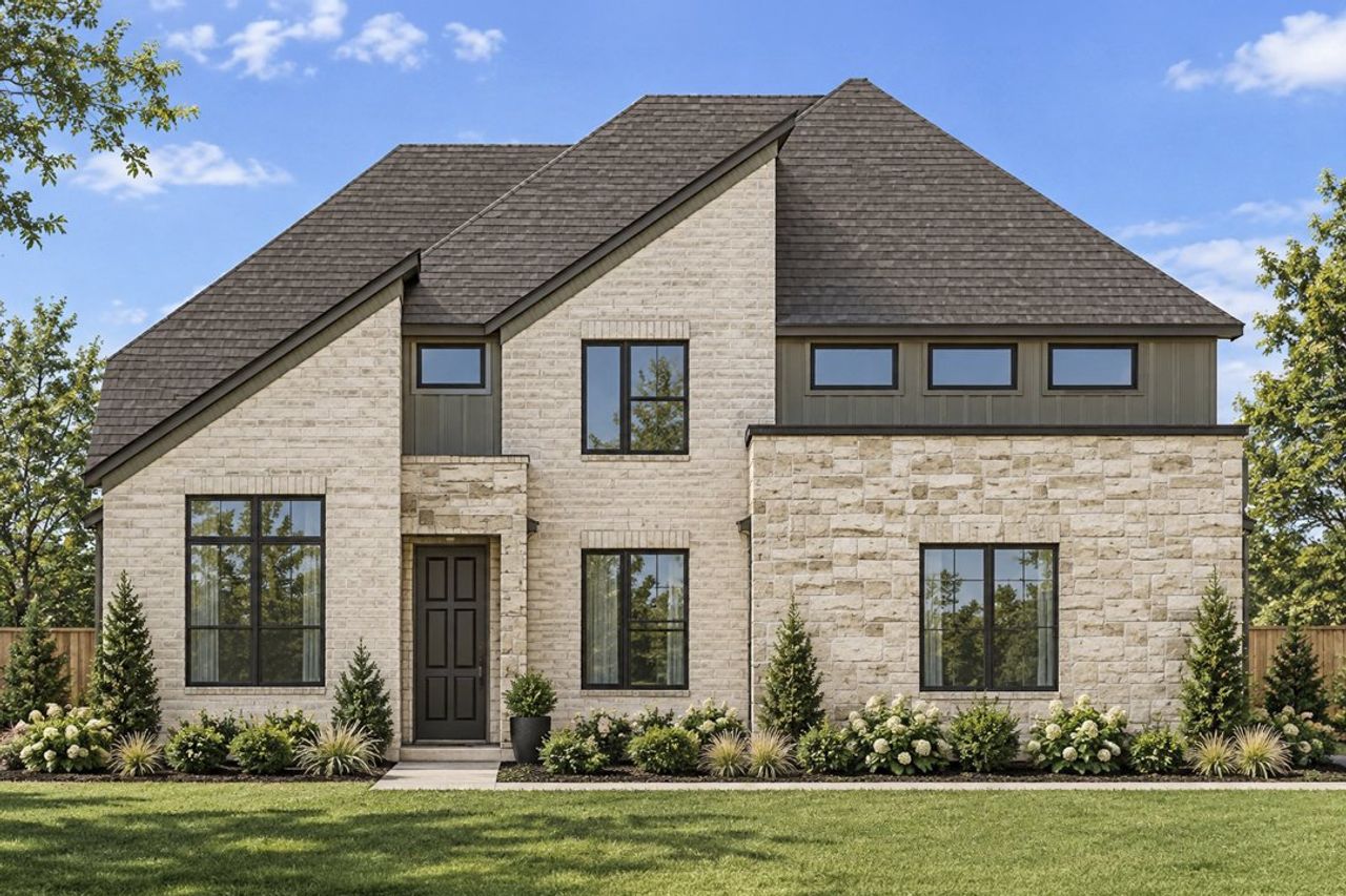 Representative exterior photo of a completed home built from the The Mockingbird by Lillian Custom Homes in Ten Mile Creek, DeSoto, TX (Image 2). Representative exterior photo of a completed home built from the The Mockingbird by Lillian Custom Homes in Ten Mile Creek, DeSoto, TX (Image 2).