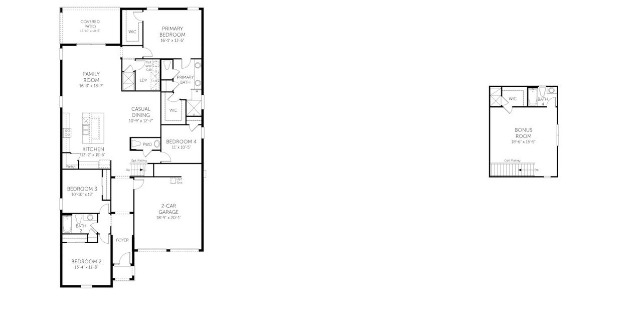 2D floor plan layout of this home in Waterlin, St. Cloud, FL (Image 2).