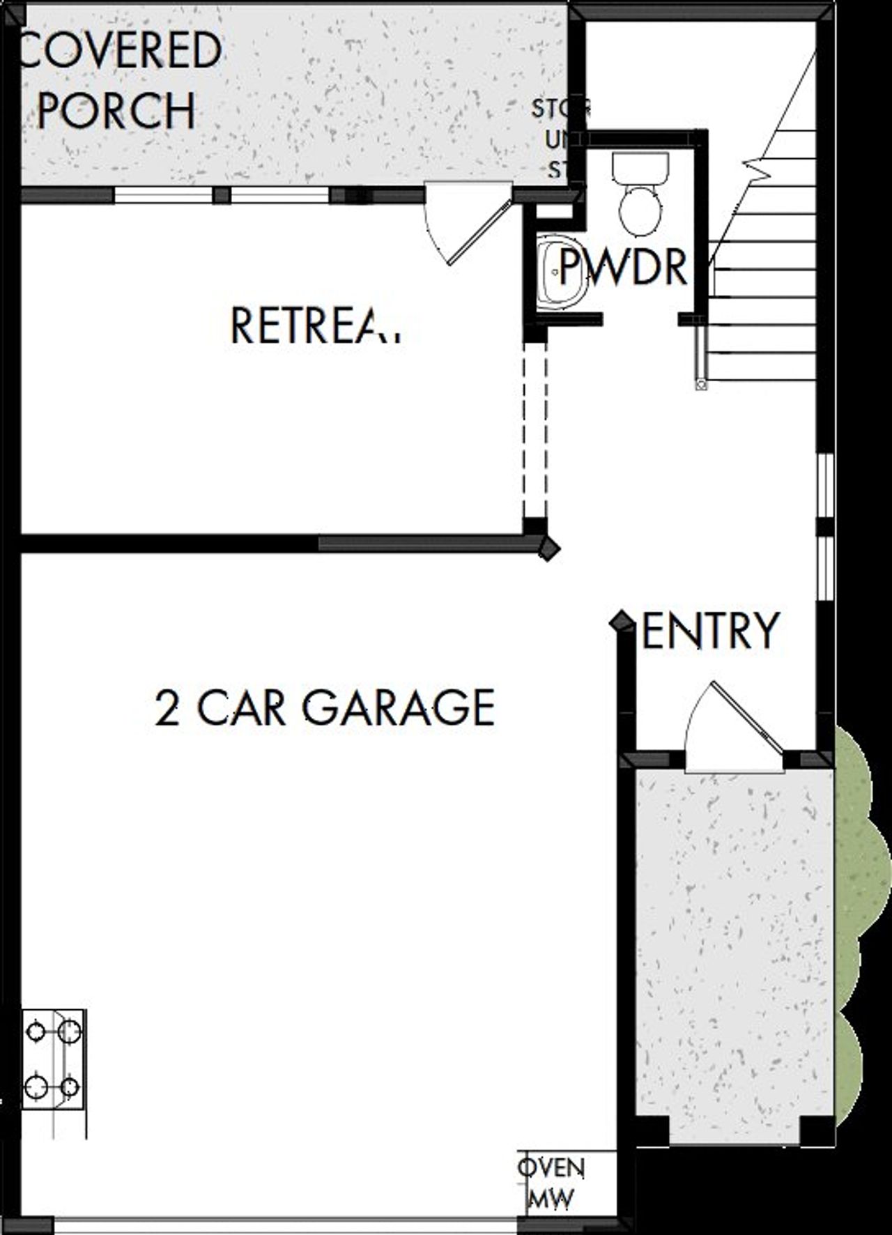 2D floor plan layout of this home in Trails at Waterside - Villas Series, Fort Worth, TX (Image 2).