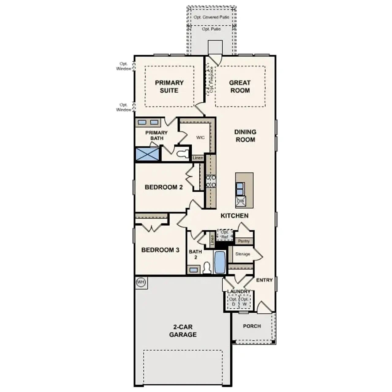 2D floor plan layout for the Aspen by Century Communities in Somerset, Hockley, TX (Image 2).