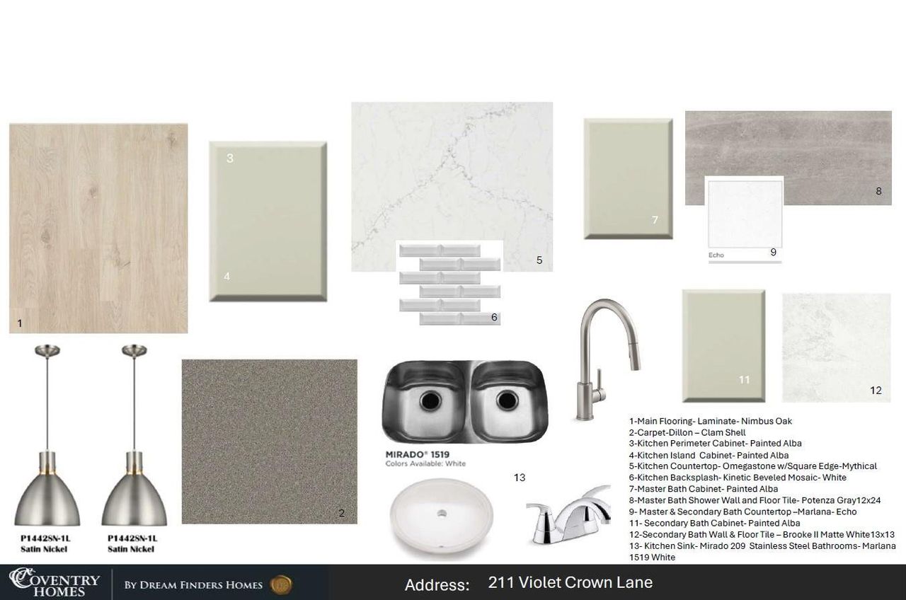 Sample of building materials used in homes in The Trails, New Caney (Image 2).