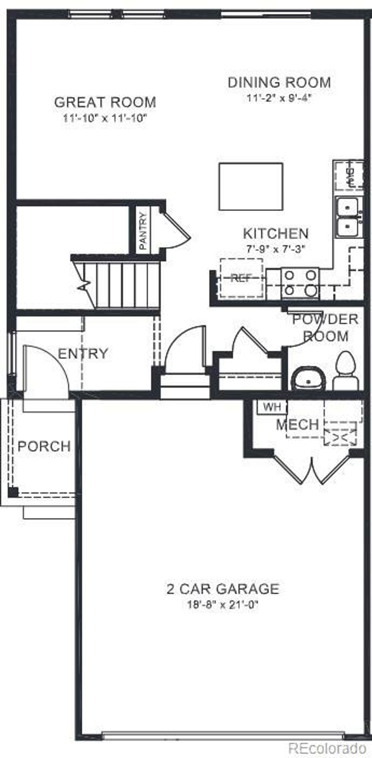 2D floor plan layout of this home in Ellston Park, Colorado Springs, CO (Image 2).