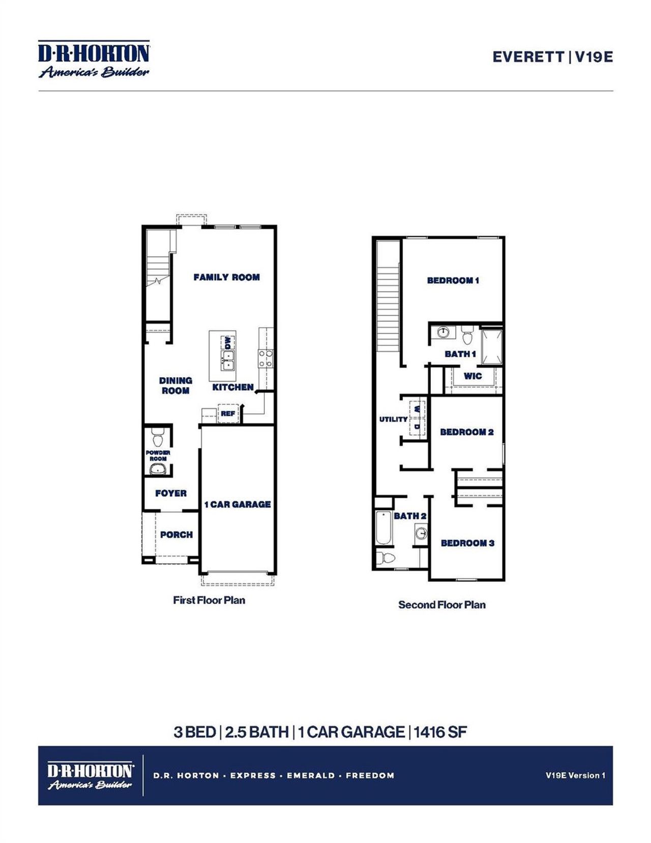 2D floor plan layout of this home in The Villas at Legacy Park, Houston, TX (Image 2).