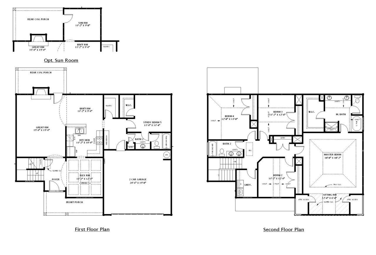 2D floor plan layout for the Grenada by Designer Homes of Georgia in Austin Heights, North Augusta, SC (Image 2).
