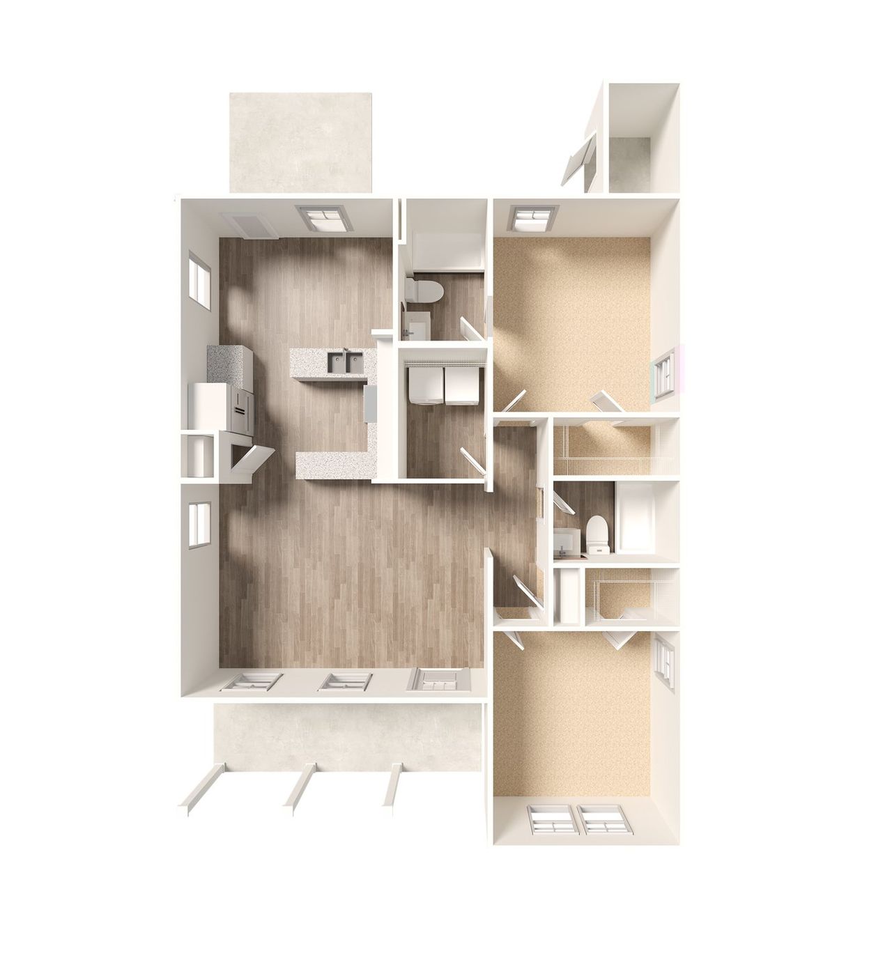 2D floor plan layout for the Madison by Foundation Home Builders LLC in Pinnix Loop, Burlington, NC (Image 2).