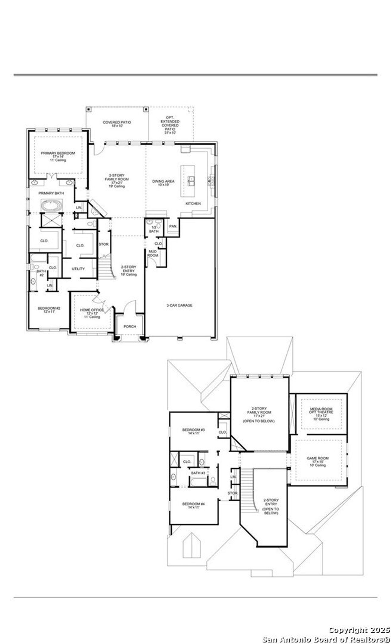 2D floor plan layout of this home in The Dominion 70', San Antonio, TX (Image 2).