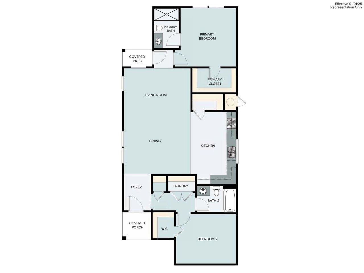 2D floor plan layout of this home in Harvest Ridge, Elgin, TX (Image 2).