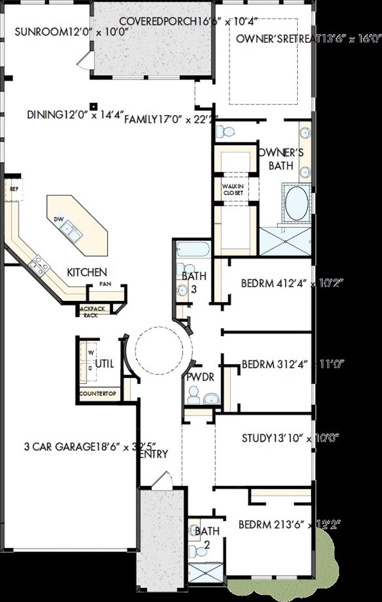 2D floor plan layout of this home in Meridiana - Ascent Collection, Manvel, TX (Image 2).