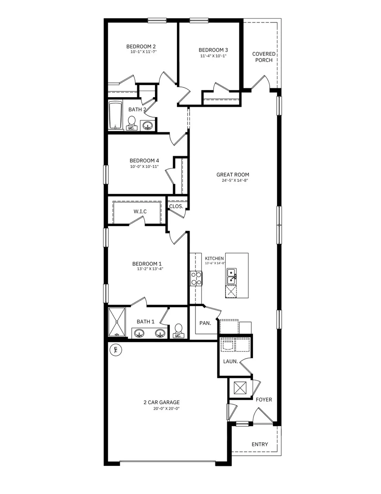 2D floor plan layout of this home in Holloway Landing, Plant City, FL (Image 2).