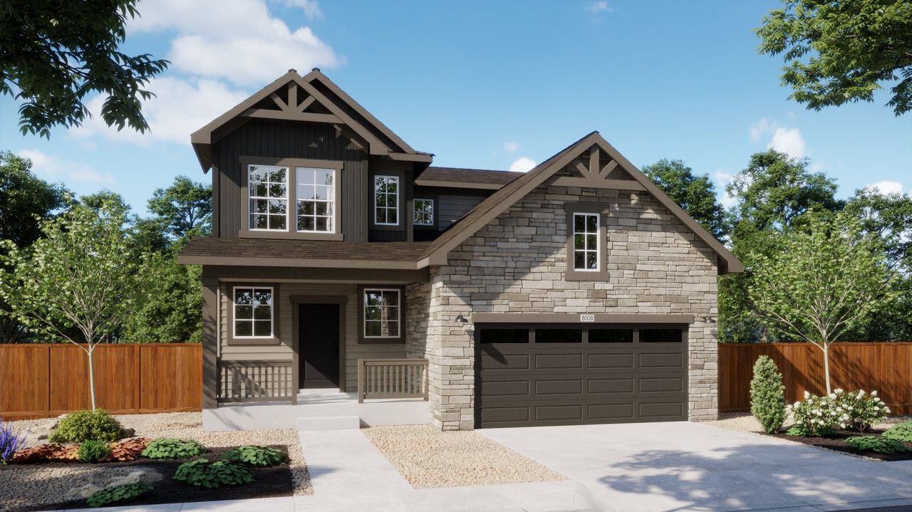 Representative exterior photo of a completed home built from the 3501 by Risewell Homes in Harvest Crossing, Aurora, CO (Image 2).