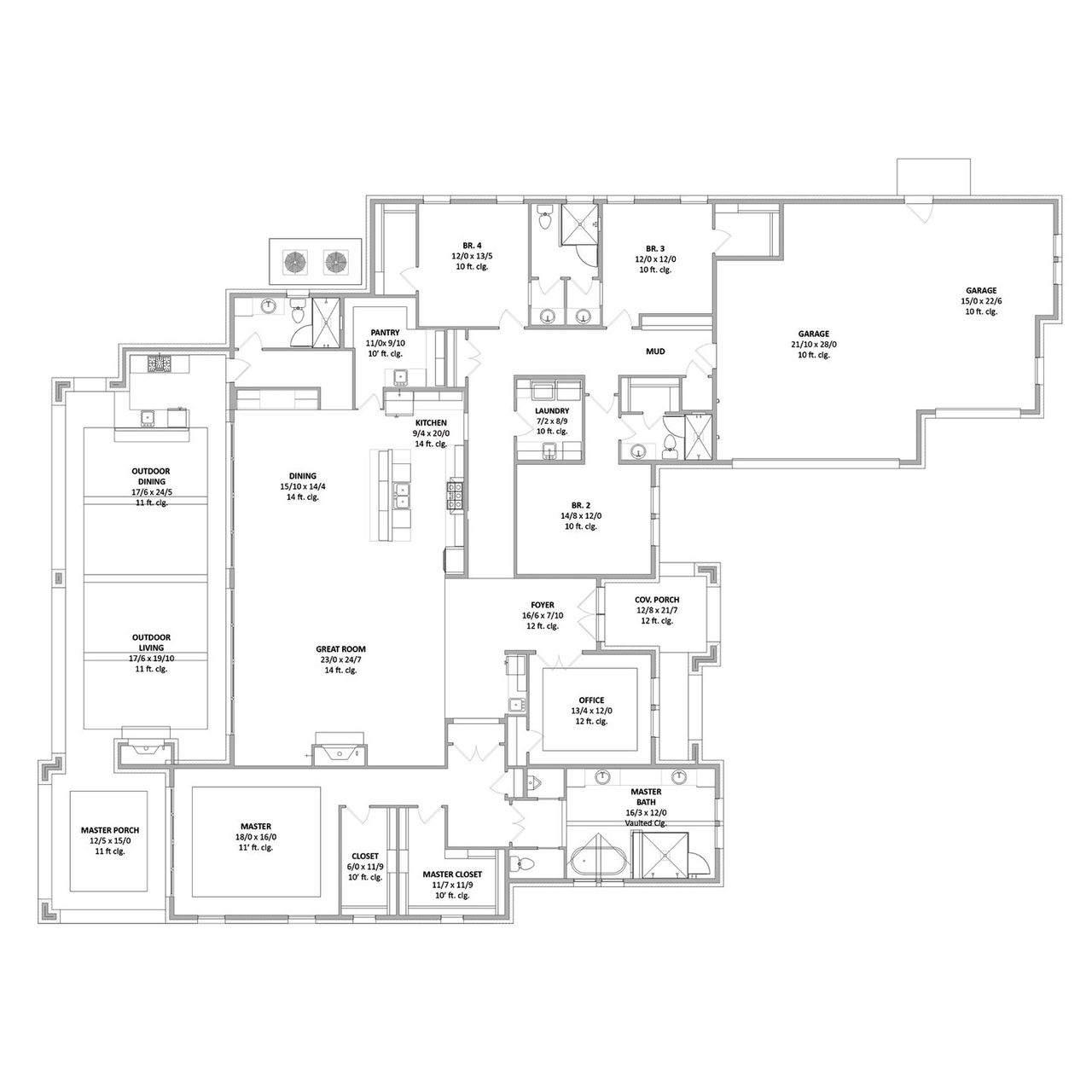 2D floor plan layout for the Summit by Cope Homes in Hidden Valley II, Princeton, TX (Image 2).