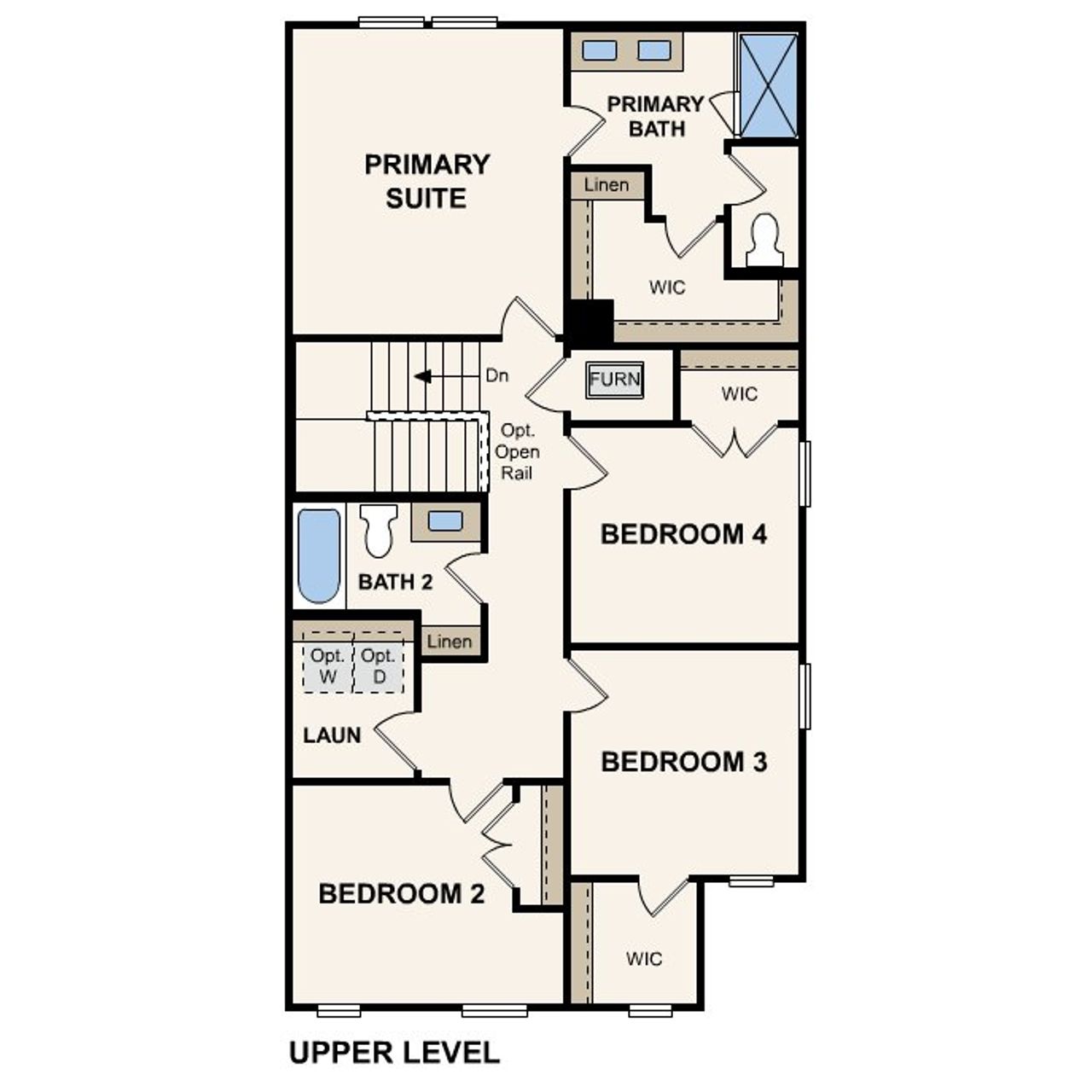 2D floor plan layout of this home in Cloverdale, Houston, TX (Image 2).