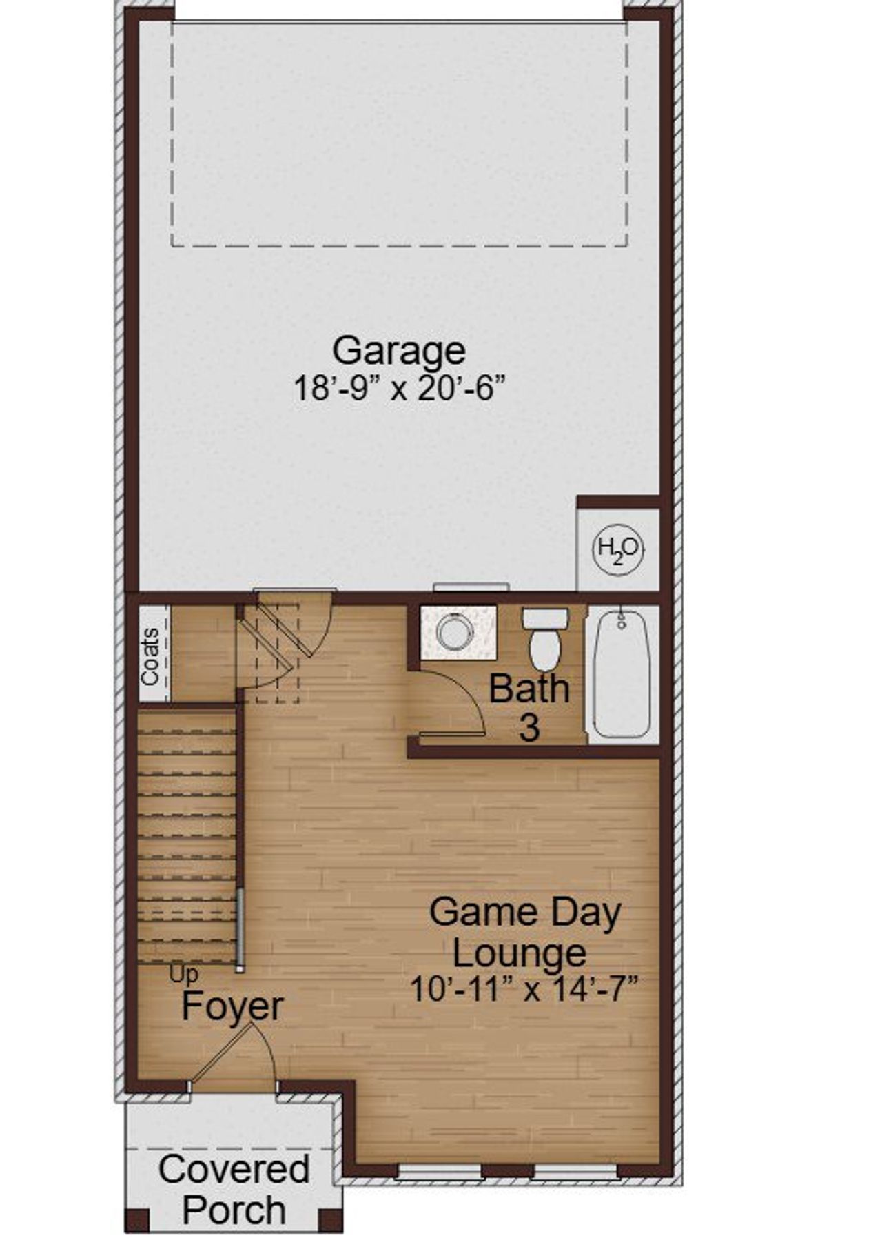 2D floor plan layout for the Lennox by McKinley Homes in Town Center Overlook, Norcross, GA (Image 2).