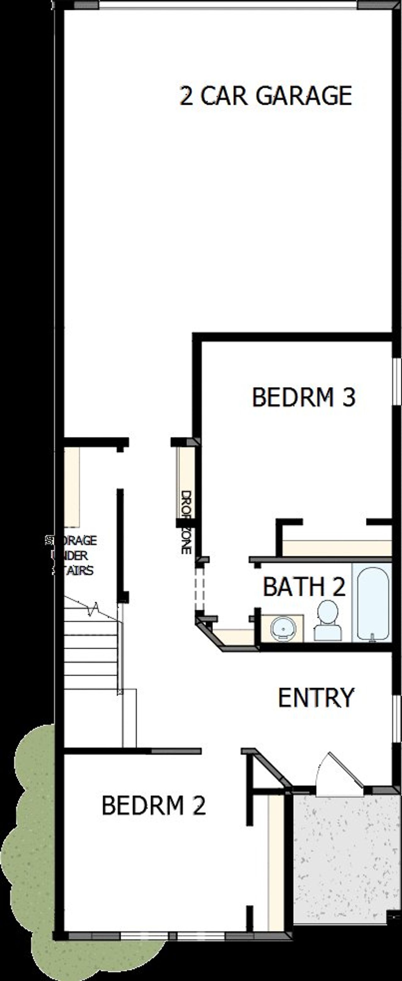 2D floor plan layout of this home in Hillside at Las Colinas, Irving, TX (Image 2).
