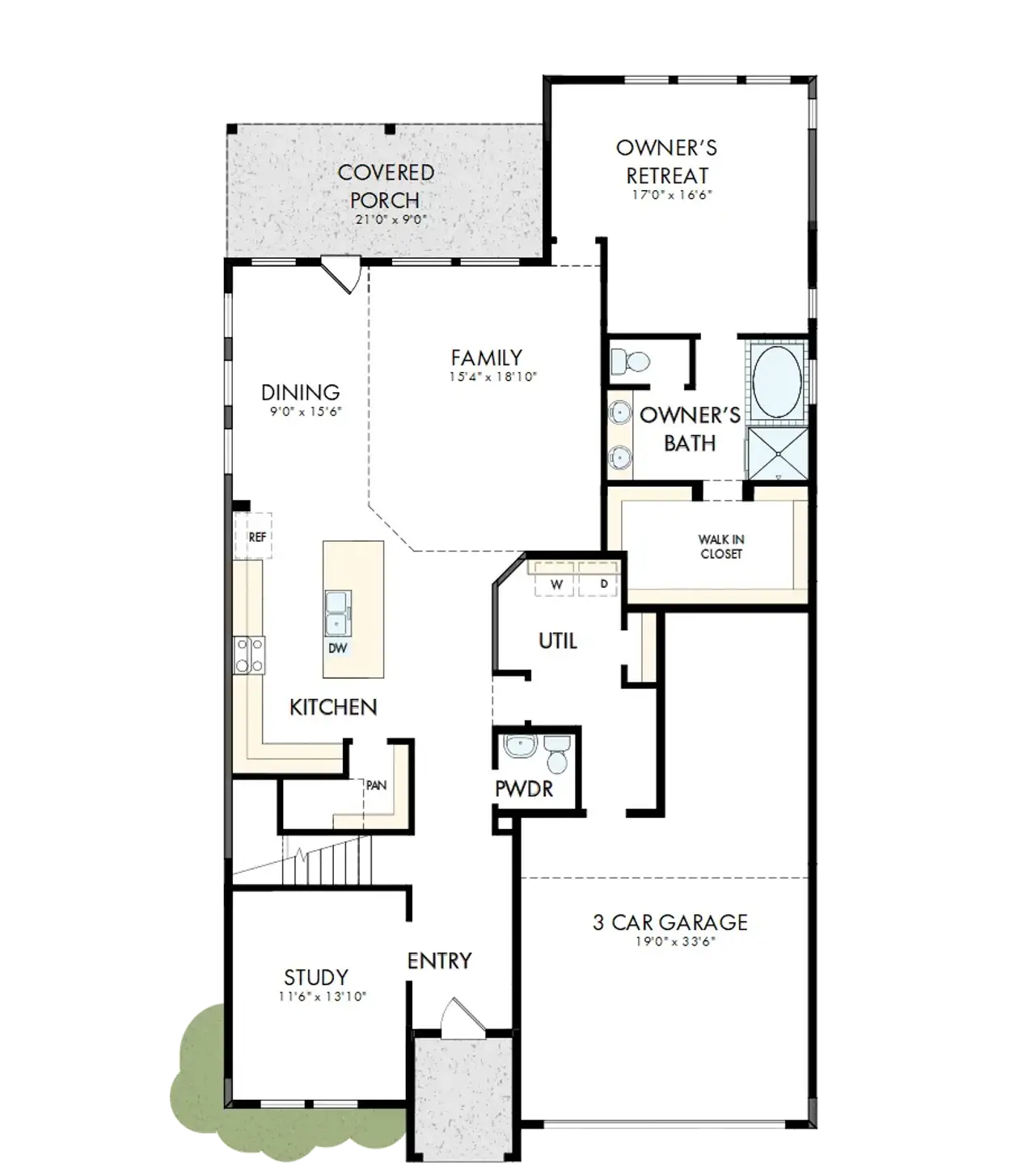 2D floor plan layout of this home in Escondido - Retreat Collection, Magnolia, TX (Image 2).