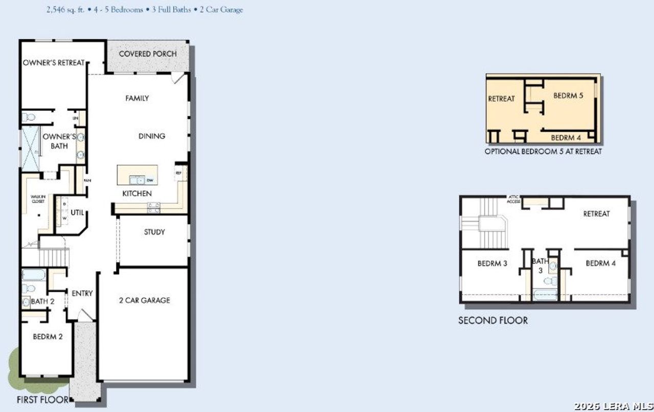 2D floor plan layout of this home in Briggs Ranch – Select Classic Series, San Antonio, TX (Image 2).