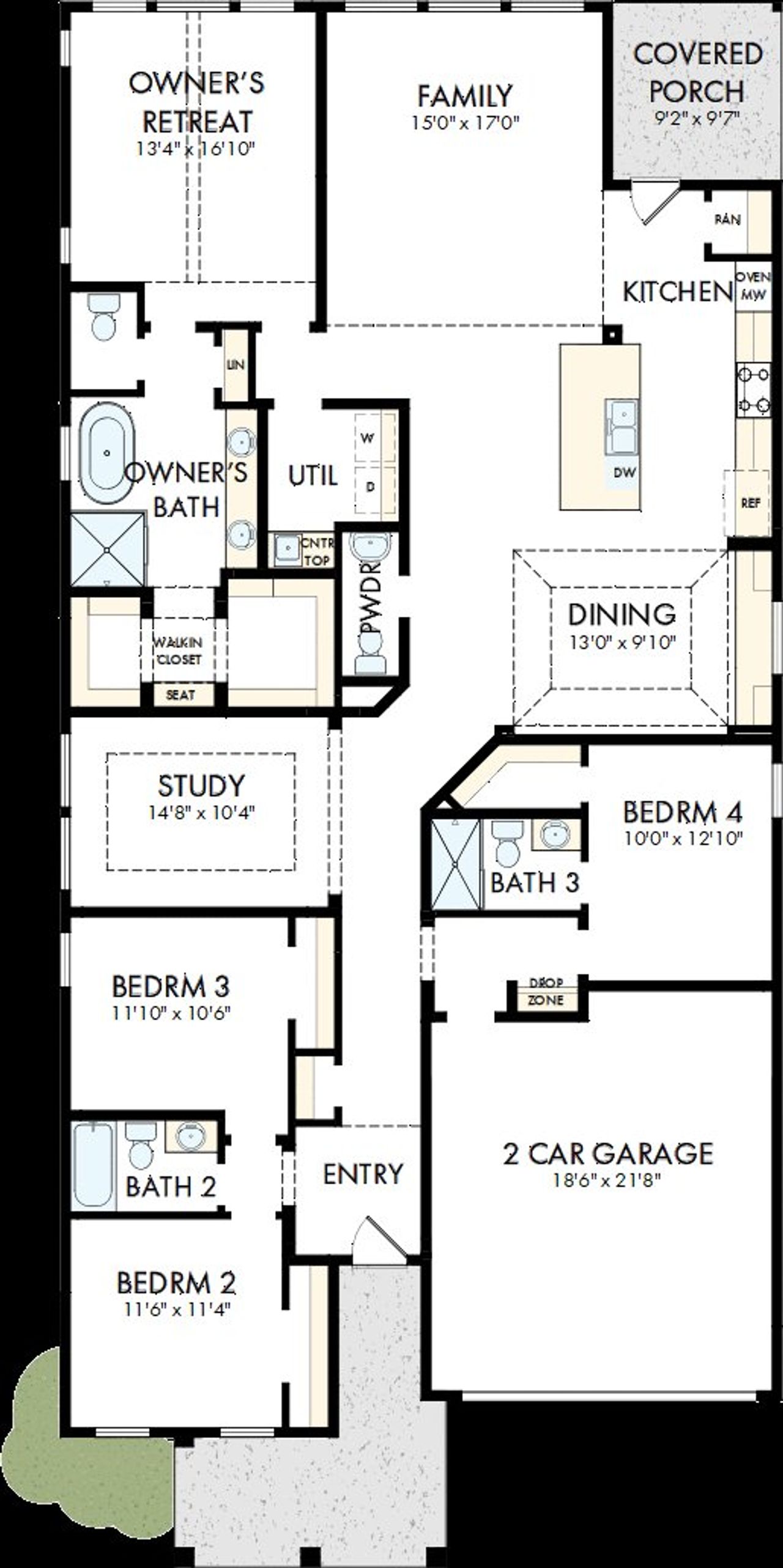 2D floor plan layout of this home in Furst Ranch, Bartonville, TX (Image 2).