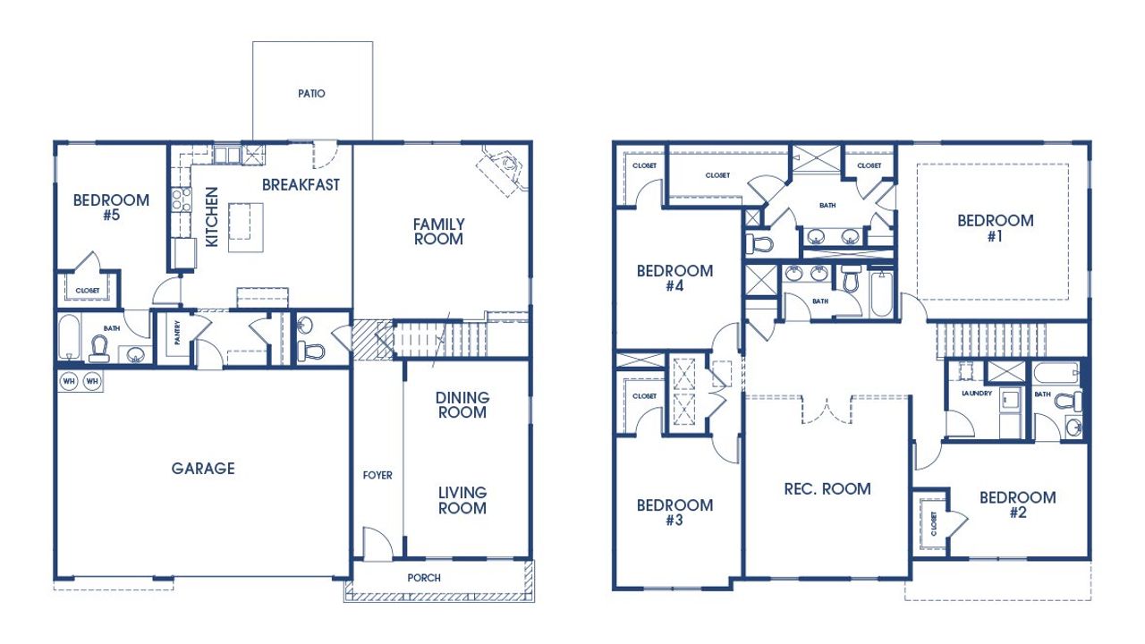 2D floor plan layout of this home in The Abbey at Trolley Run Station, Aiken, SC (Image 2).