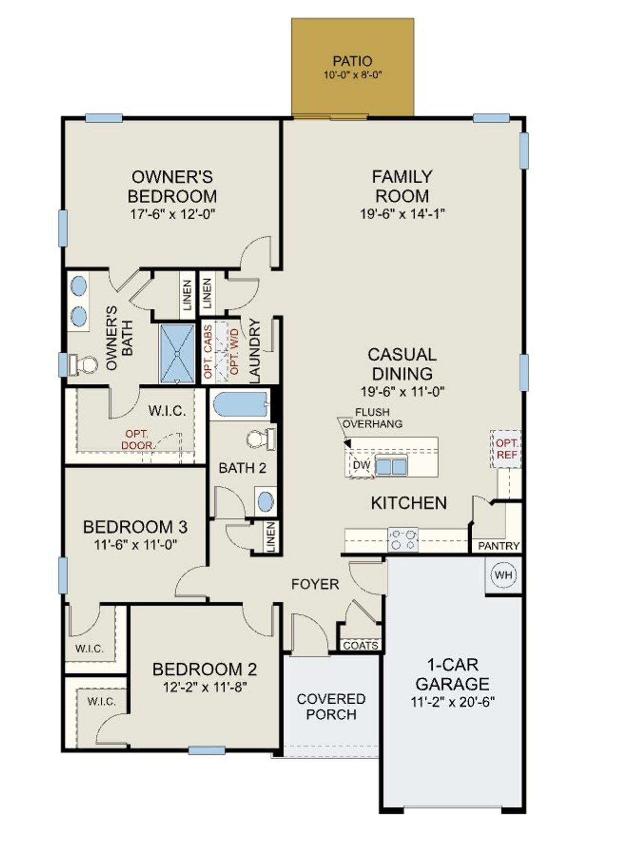 2D floor plan layout of this home in McLean Landing, Cameron, NC (Image 2).