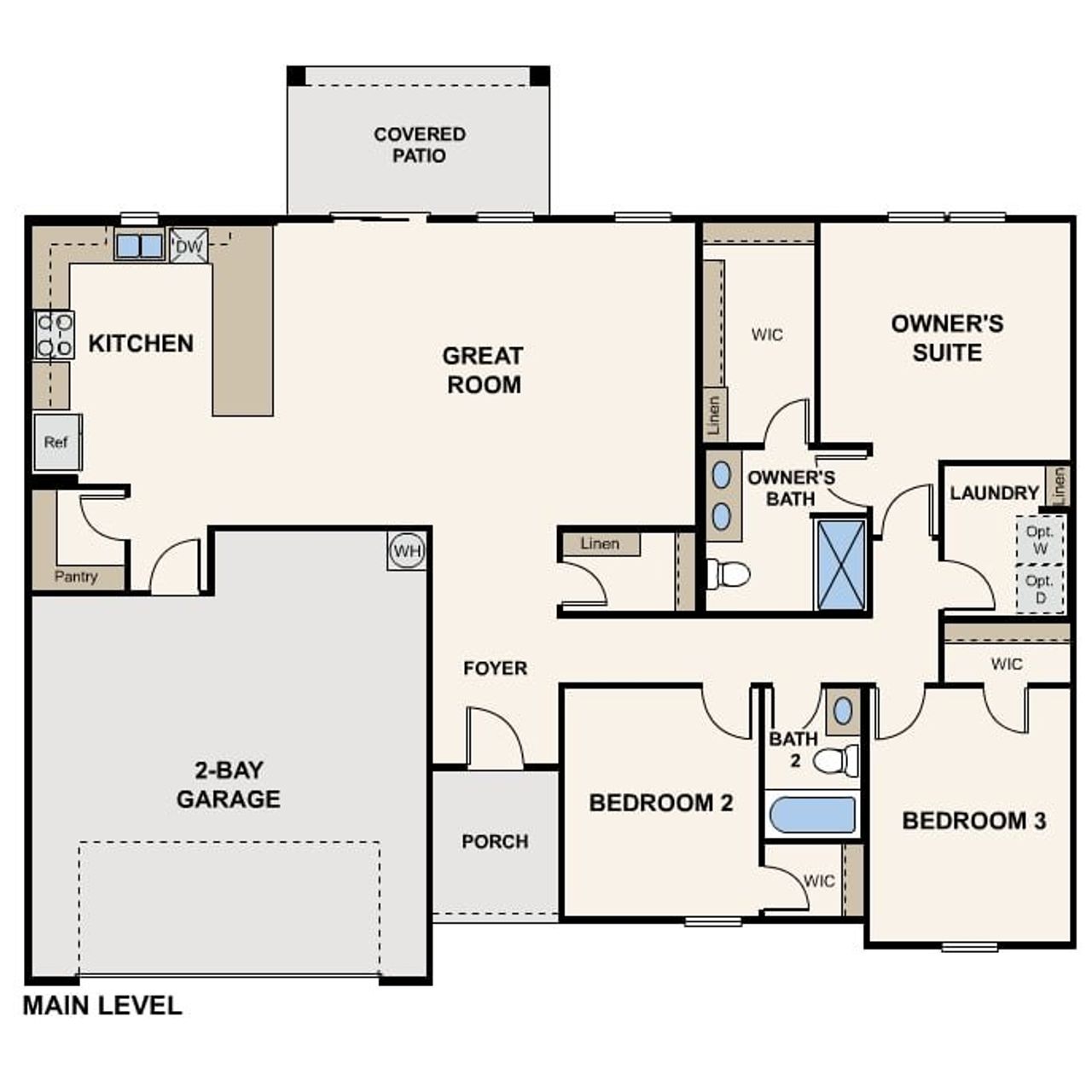 2D floor plan layout for the Catalina by Century Complete in Sundance, Coolidge, AZ (Image 2). 2D floor plan layout for the Catalina by Century Complete in Sundance, Coolidge, AZ (Image 2).