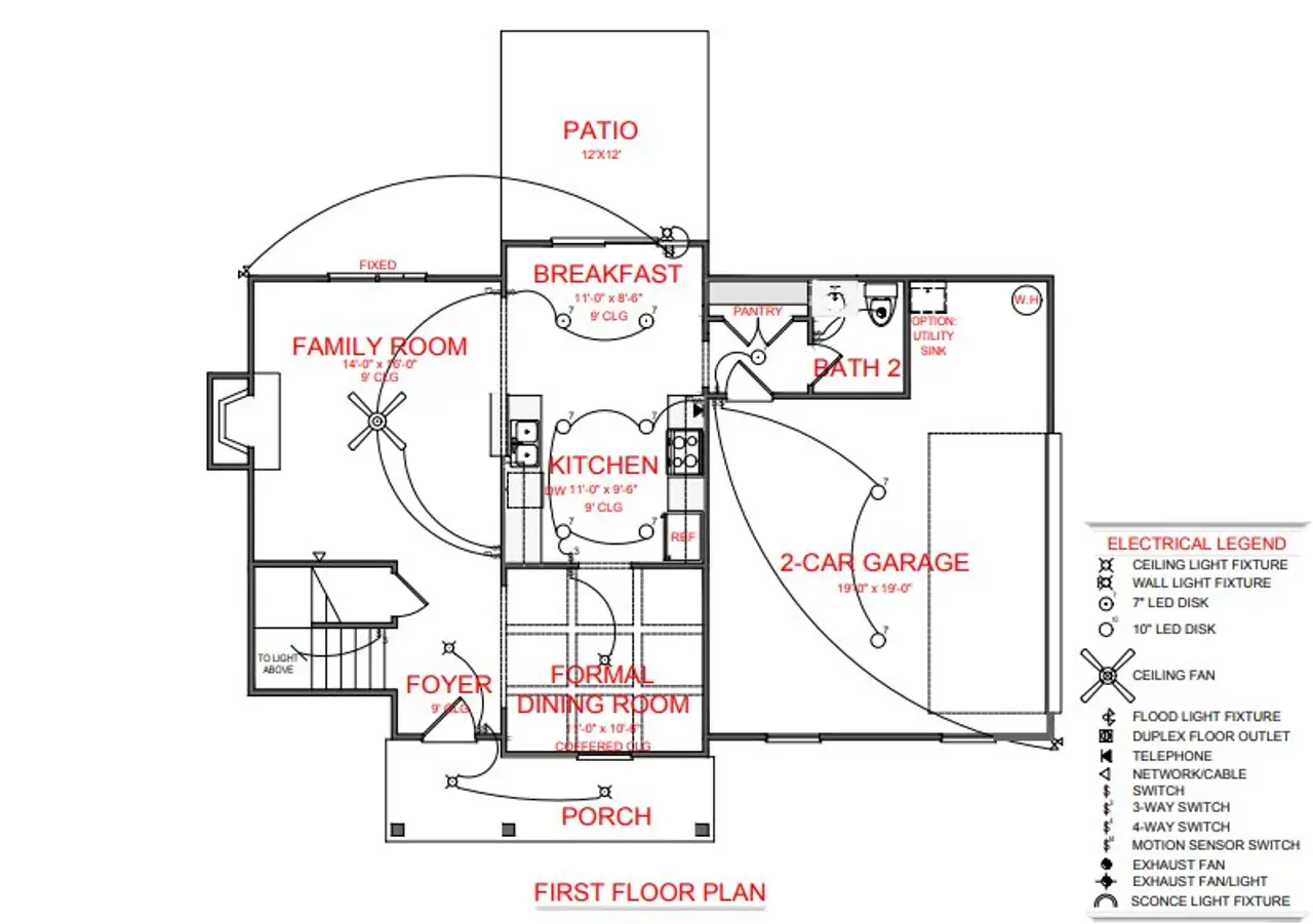 2D floor plan layout for the Concord A by Freedom Home Builders in Piney Woods, Newnan, GA (Image 2).