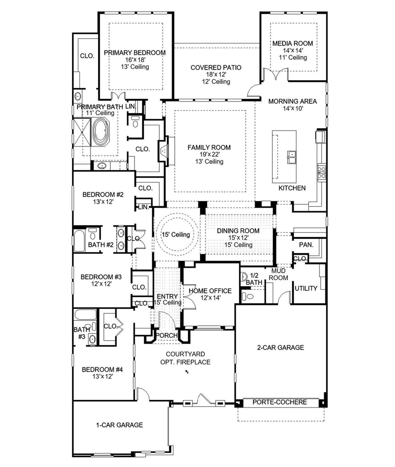 2D floor plan layout of this home in Sienna, Missouri City, TX (Image 2).