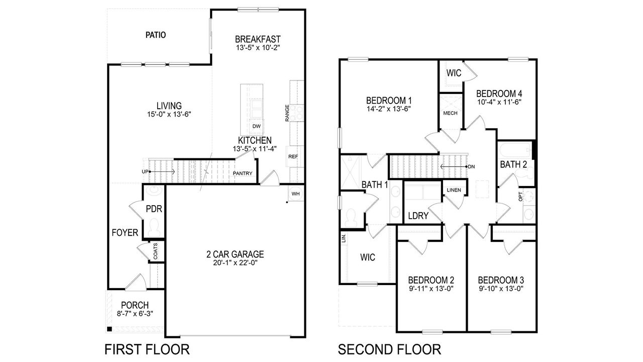 2D floor plan layout of this home in Highland View, Seymour, TN (Image 2).