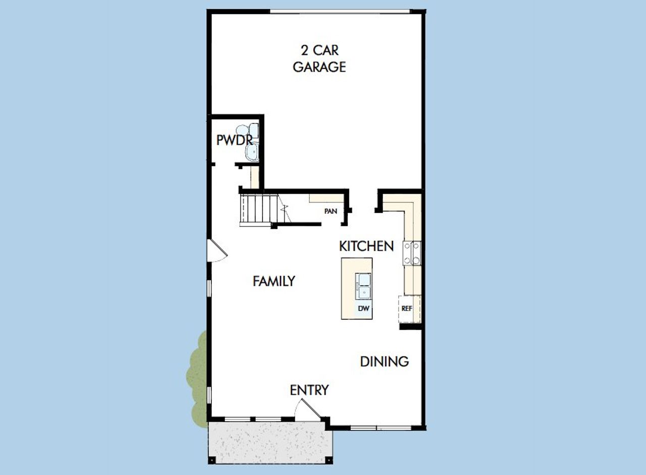 2D floor plan layout for the The Warrick by David Weekley Homes in Baseline The Foothills Collection, Broomfield, CO (Image 2).