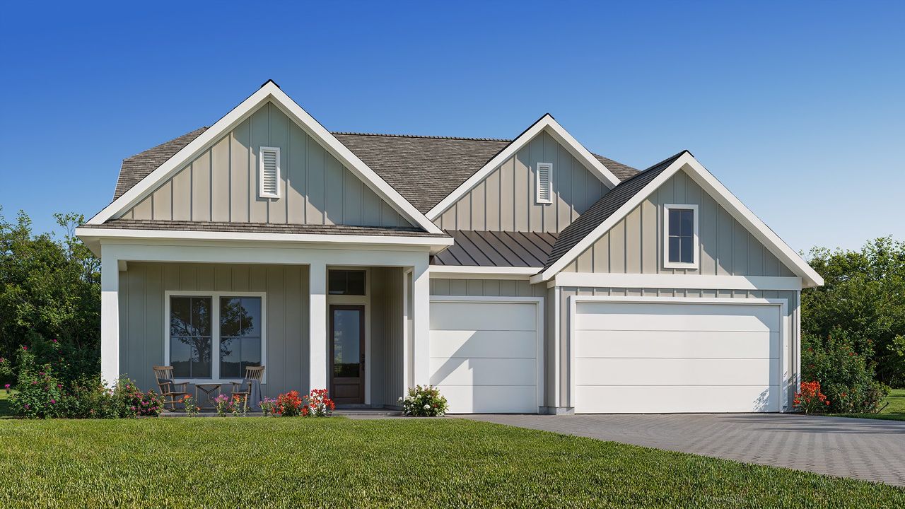 Representative exterior photo of a completed home built from the 2495J by Perry Homes in Hyland Trail, Green Cove Springs, FL (Image 2). Representative exterior photo of a completed home built from the 2495J by Perry Homes in Hyland Trail, Green Cove Springs, FL (Image 2).