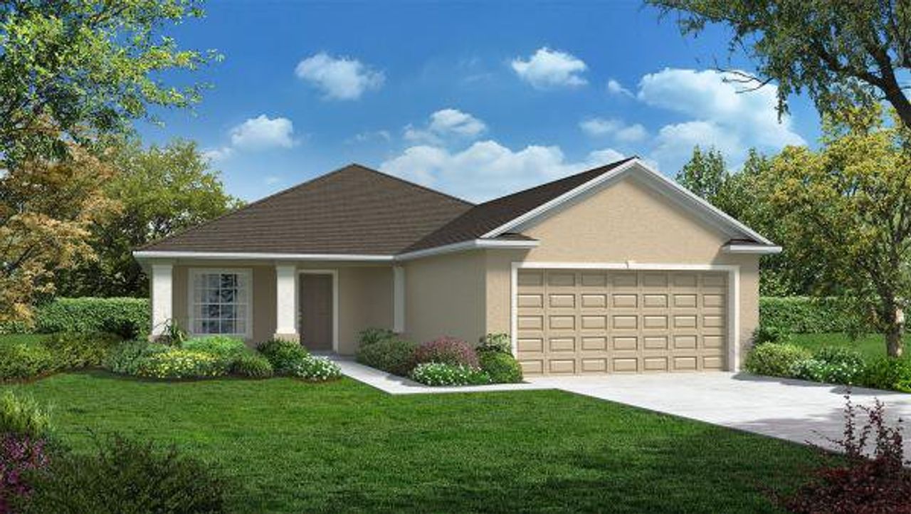 Representative exterior photo of a completed home built from the The Dalton by Southern Homes in James Farms, Bartow, FL (Image 2).