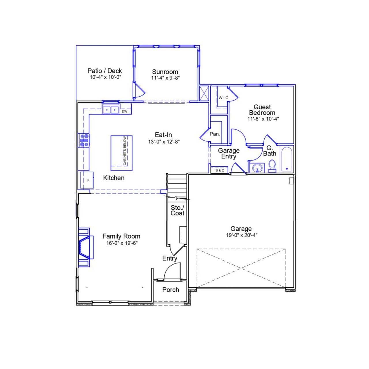 2D floor plan layout of this home in Lilah Grove, Summerfield, NC (Image 2).