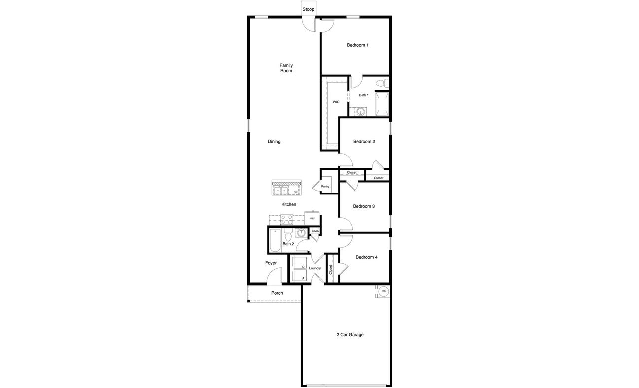 2D floor plan layout of this home in Hickory Grove, Krum, TX (Image 2).