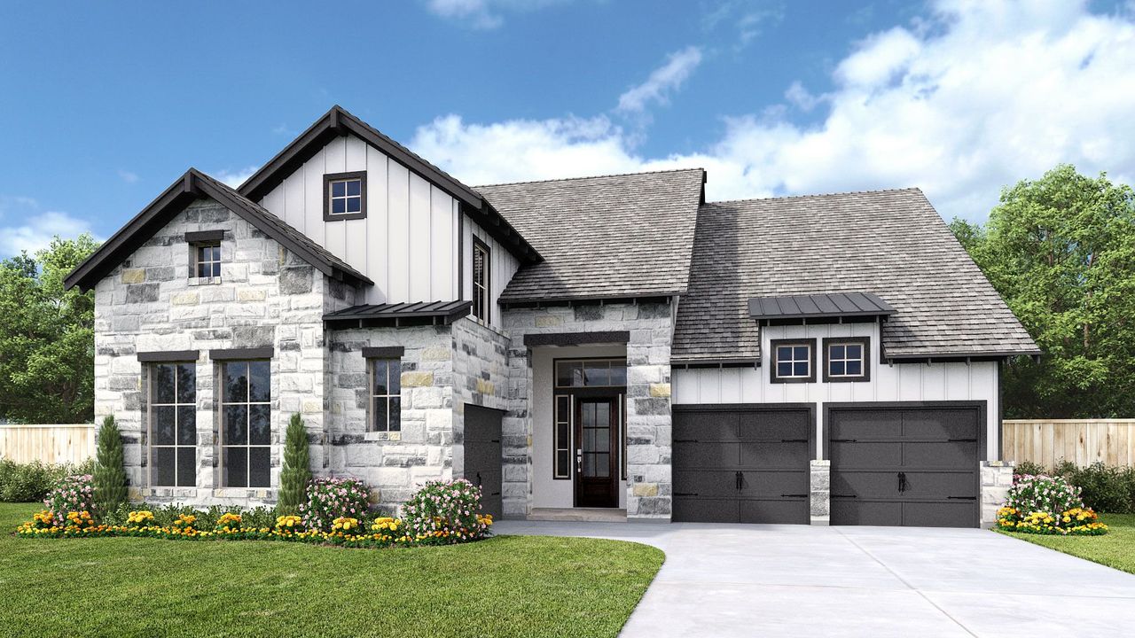 Representative exterior photo of a completed home built from the 549A by Britton Homes in Fields 60', Frisco, TX (Image 2).