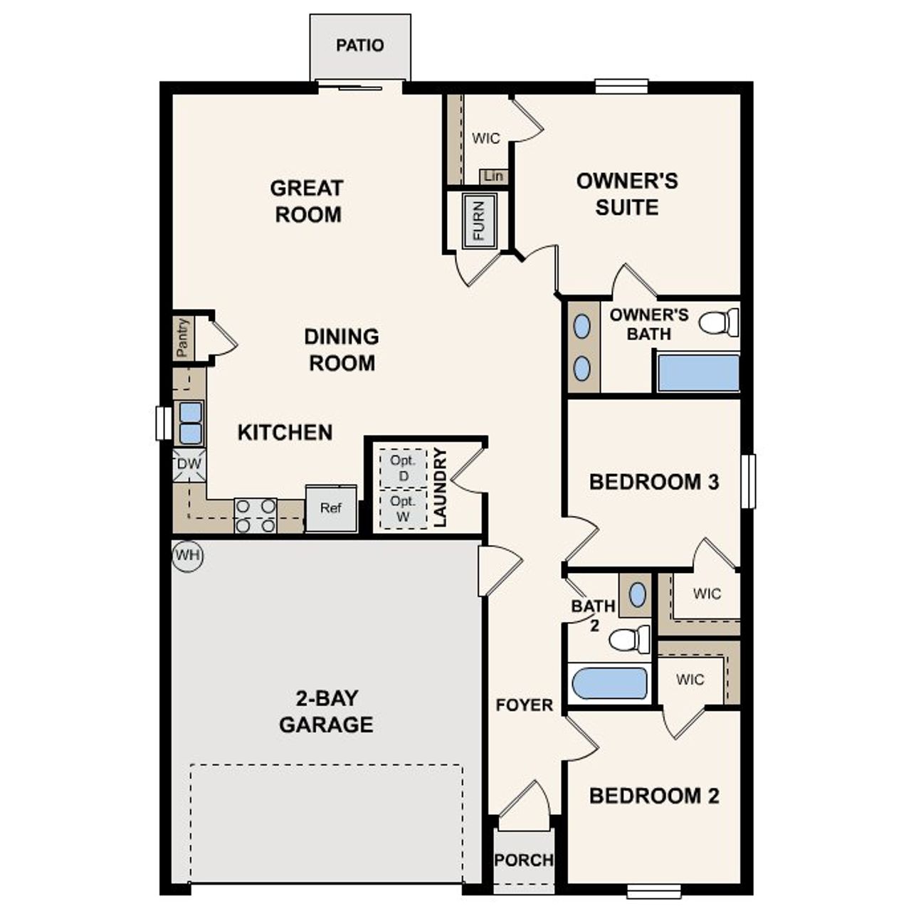 2D floor plan layout of this home in Lakewood Park, Fort Pierce, FL (Image 2).
