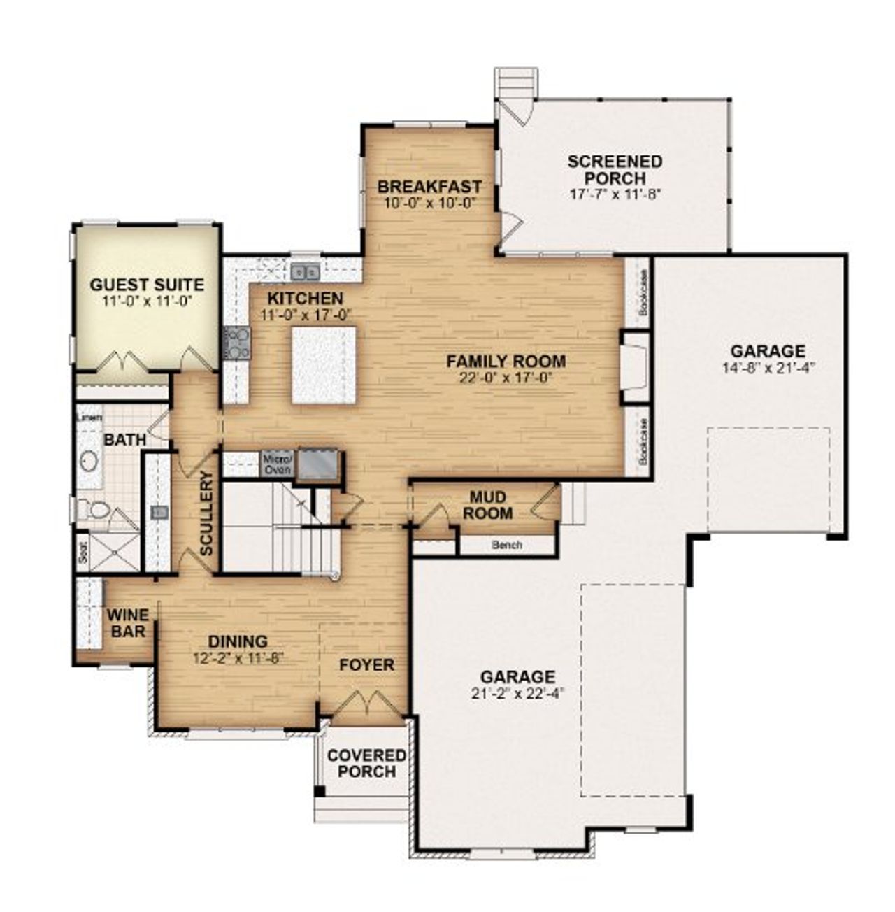 2D floor plan layout for the Jasper 2023 by Gemstone Homes in Calvins Mill, Youngsville, NC (Image 2).