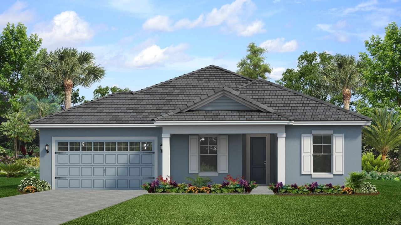 Representative exterior photo of a completed home built from the Catalina by Park Square Residential in Tamarack at Two Rivers, Zephyrhills, FL (Image 2).