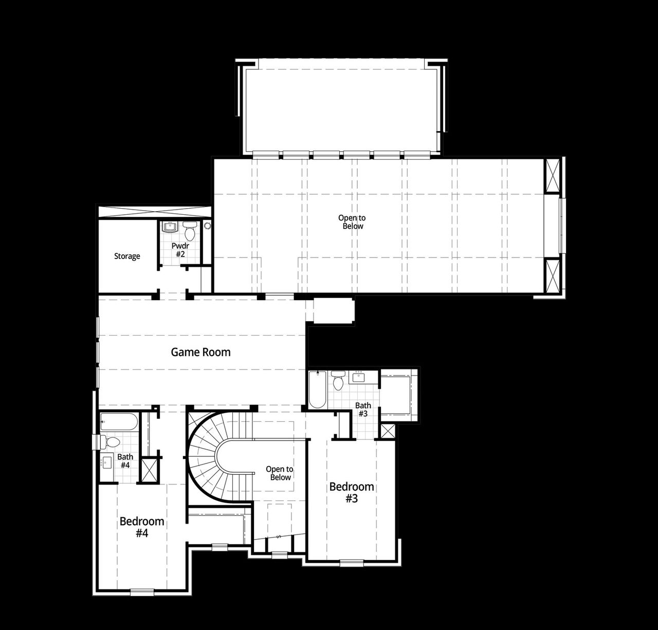 2D floor plan layout for the Palermo by Huntington Homes in Kresston 70s, Montgomery, TX (Image 2). 2D floor plan layout for the Palermo by Huntington Homes in Kresston 70s, Montgomery, TX (Image 2).