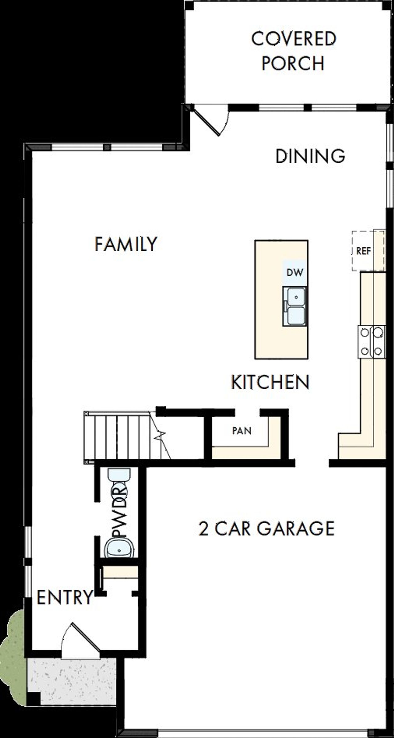 2D floor plan layout of this home in Double Creek Crossing, Round Rock, TX (Image 2).