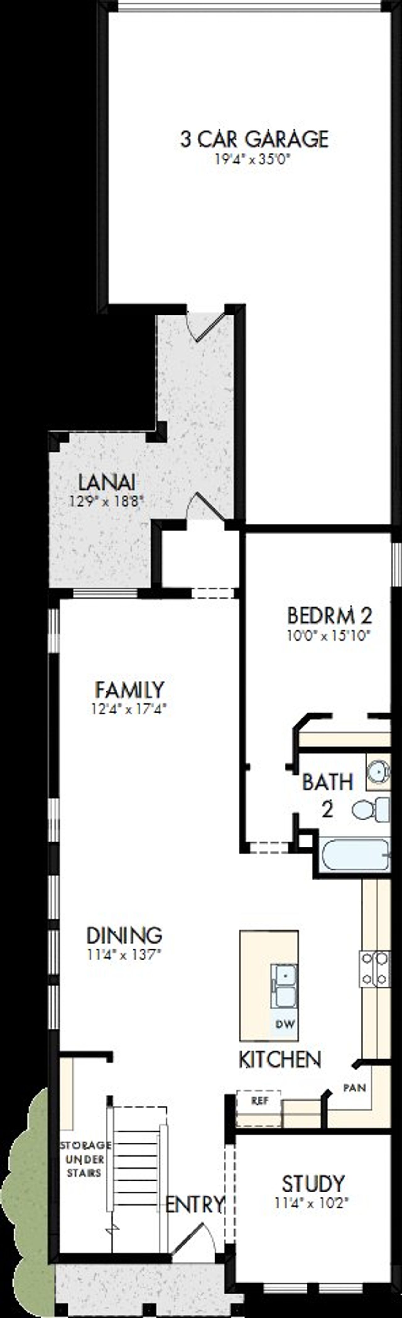 2D floor plan layout of this home in Reflections at Olympus – Valor, Clermont, FL (Image 2).