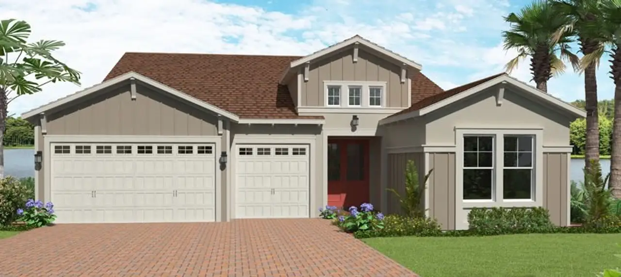 Representative exterior photo of a completed home built from the Sanderling by Minto Communities in Westlake, Westlake, FL (Image 2). Representative exterior photo of a completed home built from the Sanderling by Minto Communities in Westlake, Westlake, FL (Image 2).