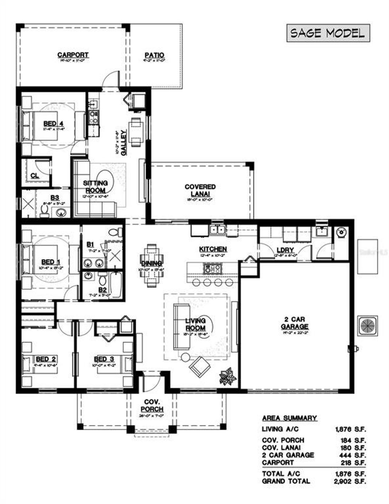 2D floor plan layout of this home in , North Port, FL (Image 2).