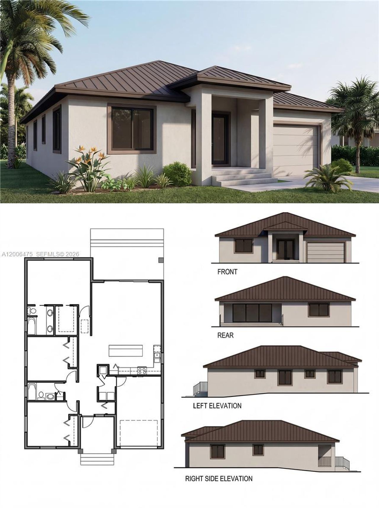 2D floor plan layout of this home in , West Park, FL (Image 2).