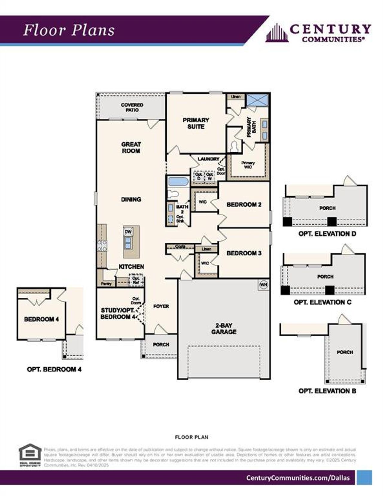 2D floor plan layout of this home in Sperling Farms, Ferris, TX (Image 2).