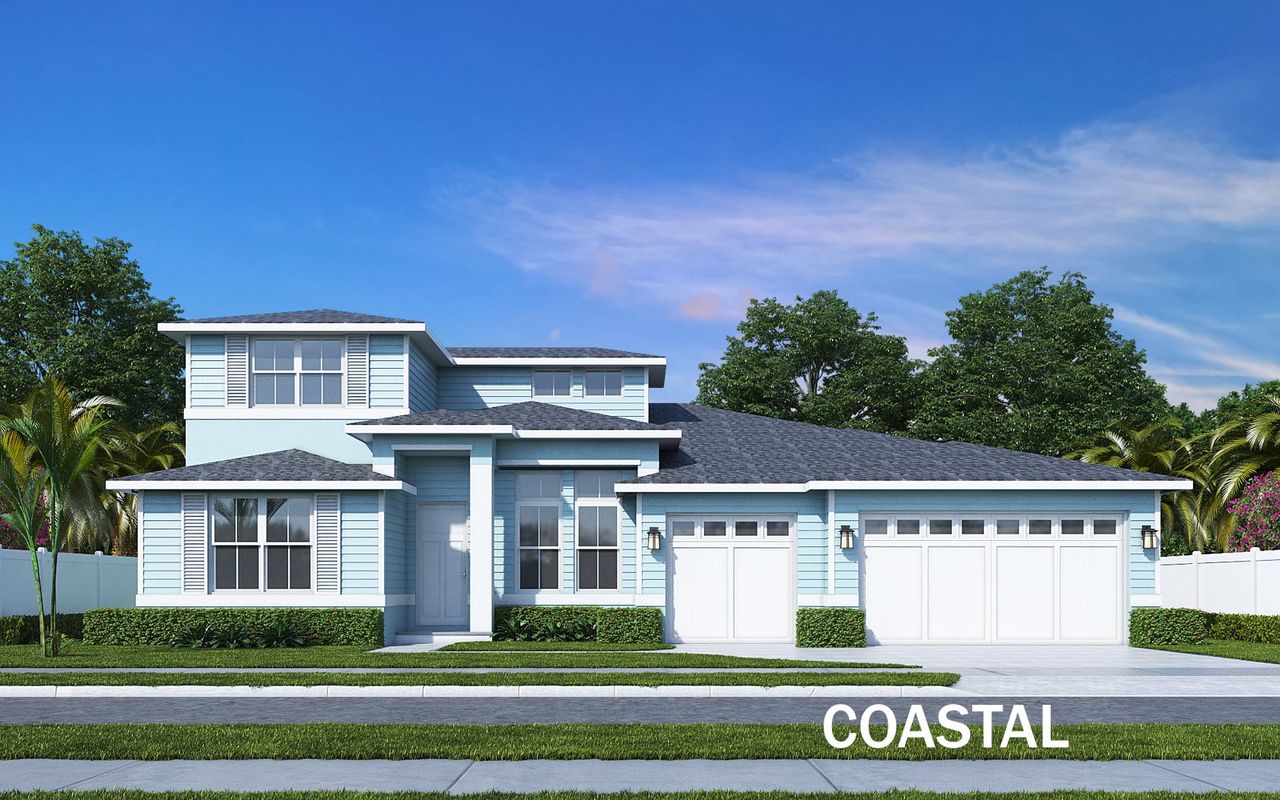 Representative exterior photo of a completed home built from the Isabella II by Rey Homes in Eagles Landing, Orlando, FL (Image 2).