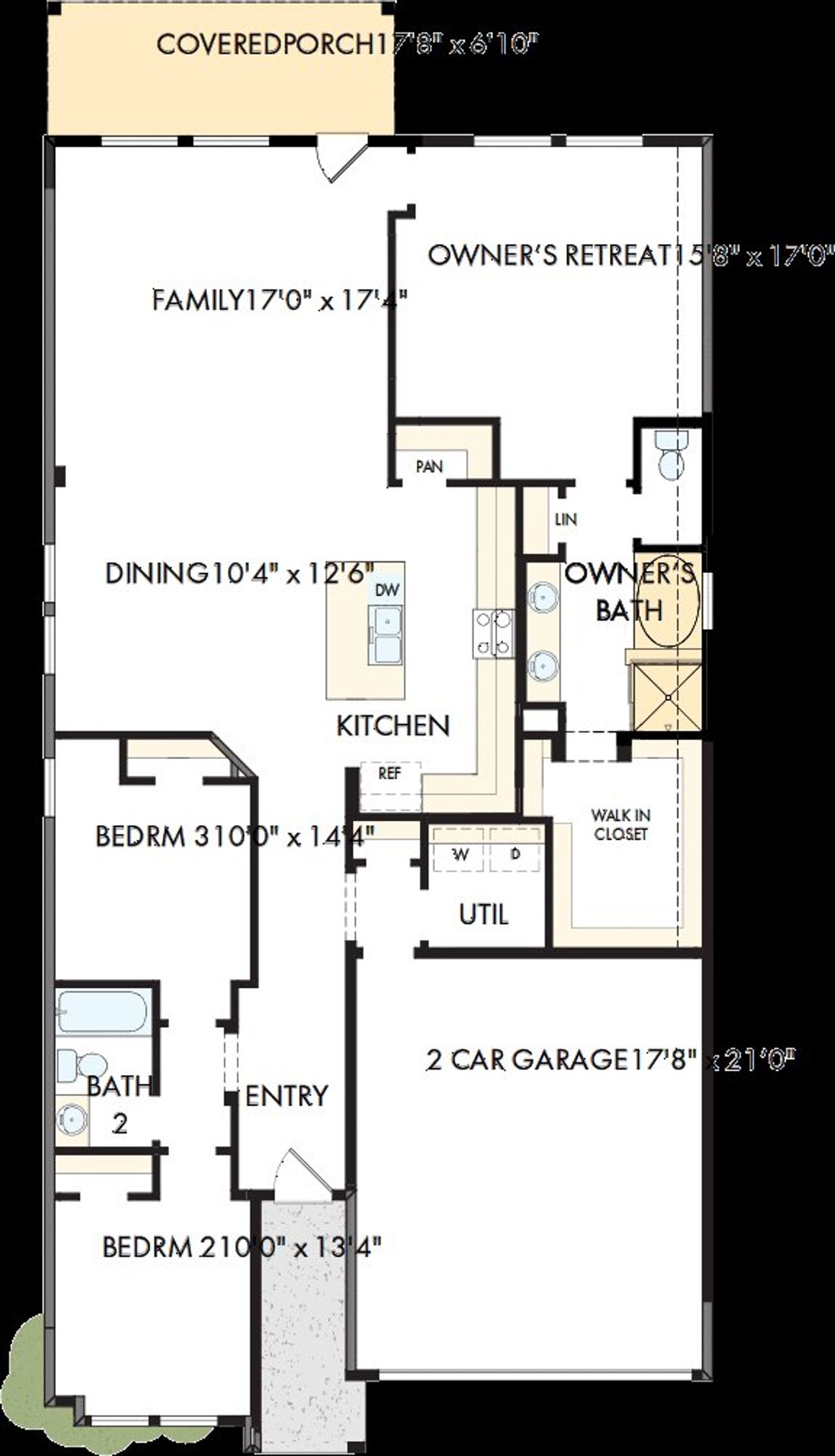 2D floor plan layout of this home in Meridiana - Terrace Collection, Manvel, TX (Image 2).