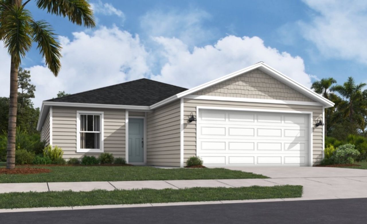 Representative exterior photo of a completed home built from the Dogwood by Breeze Homes in Saddle Oaks, Jacksonville, FL (Image 2).