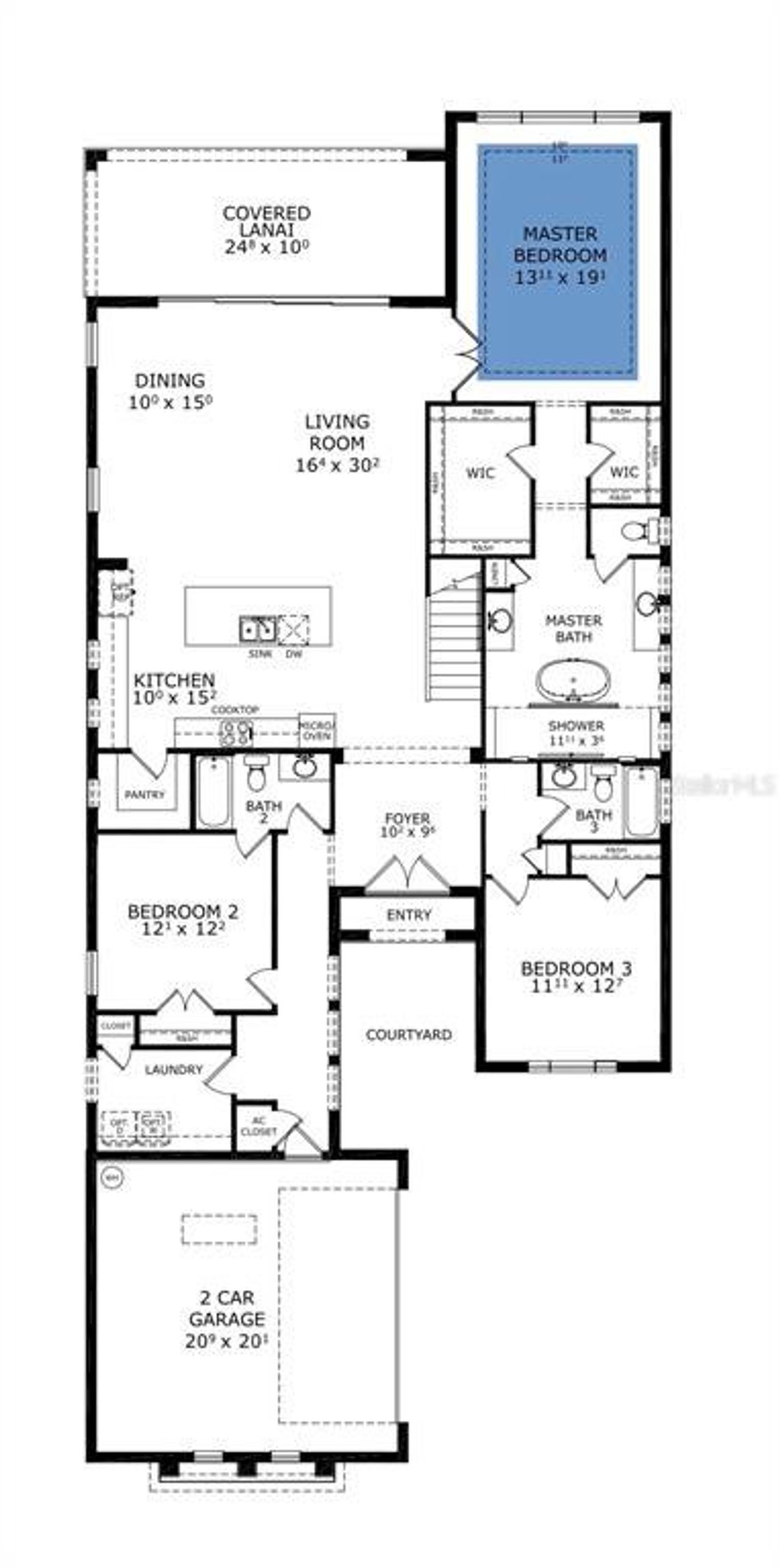 2D floor plan layout of this home in Marina del Palma, Flagler Beach, FL (Image 2).