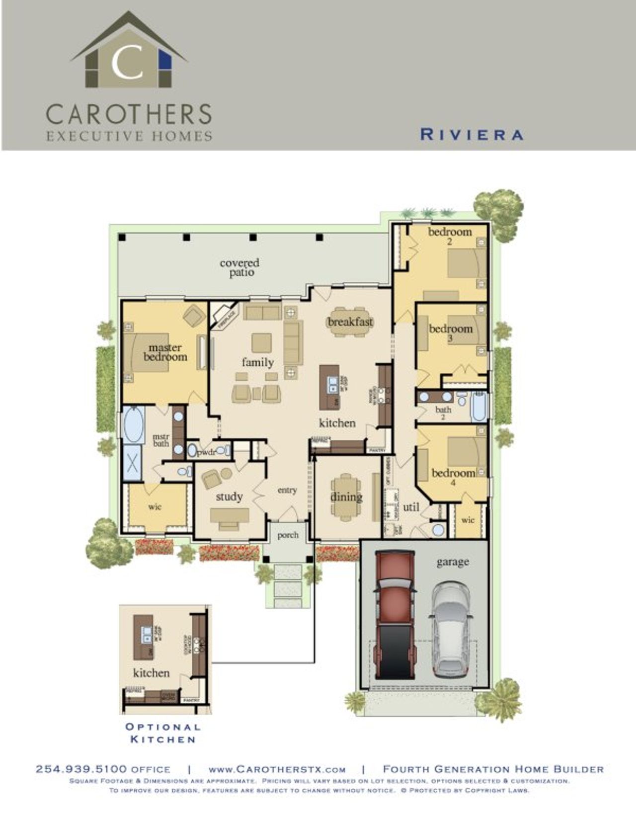 2D floor plan layout for the Riviera Front 2450 by Carothers Executive Homes in Eagle Heights, Salado, TX (Image 2). 2D floor plan layout for the Riviera Front 2450 by Carothers Executive Homes in Eagle Heights, Salado, TX (Image 2).