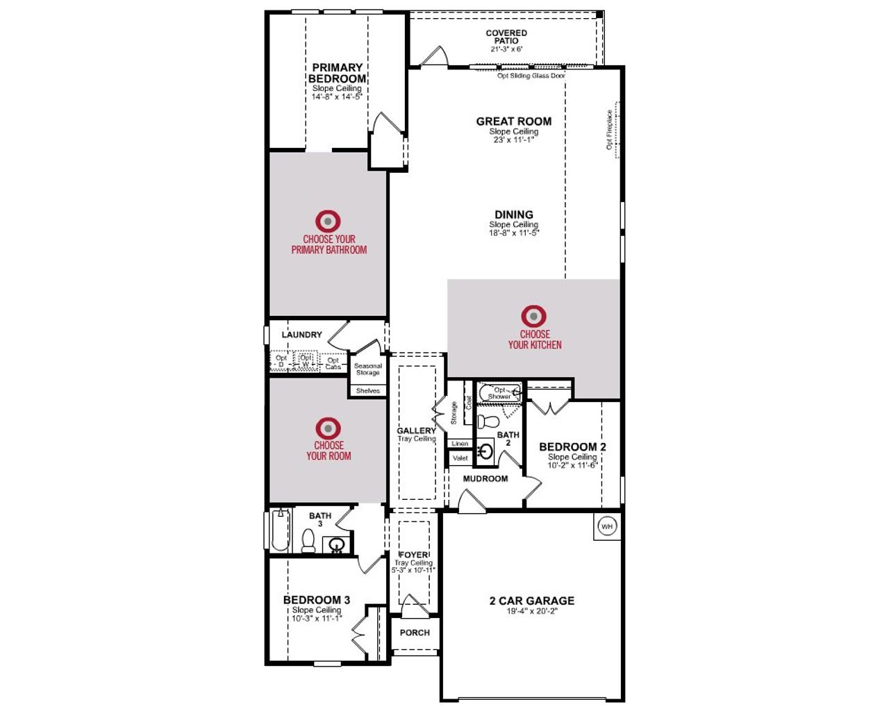 2D floor plan layout of this home in Veranda, San Antonio, TX (Image 2).